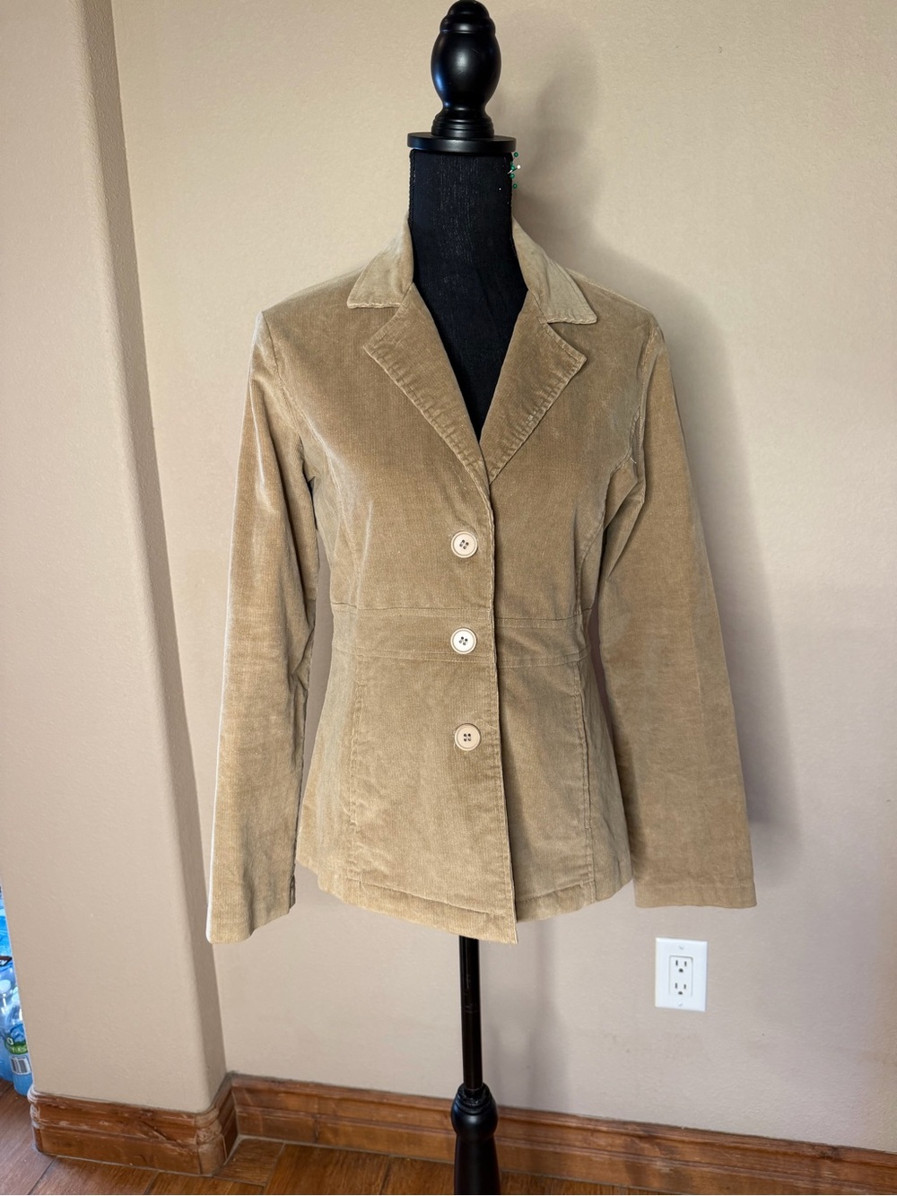Paris Blues Women's Tan Corduroy Blazer Jacket SzS